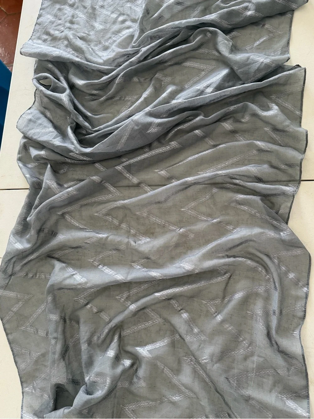 Lightweight Gray Women’s Scarf/ Shawl – Elegant Sheer Texture